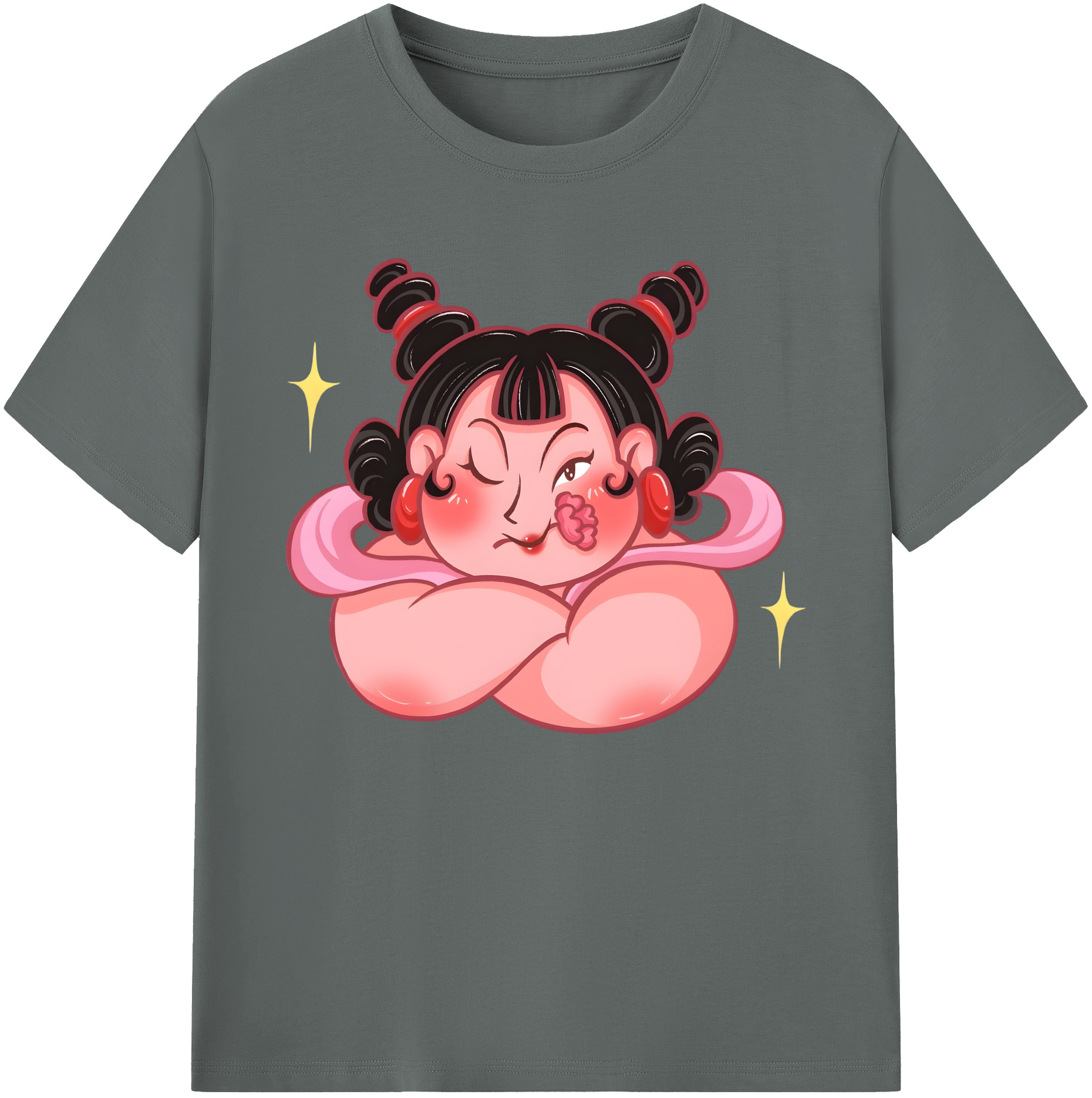 （画像用） Ne Zha 2 ナタ 魔童の大暴れ 綿100％ メンズ半袖Tシャツ｜肌触りやわらか＆通気性